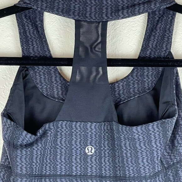 Lululemon Top Womens Size 4 Scoop Neck Tank Ziggy Wee Luon Light Athletic Black - Picture 4 of 4